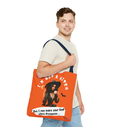 Bad Vibes Be Gone! Orange Tote Bag
