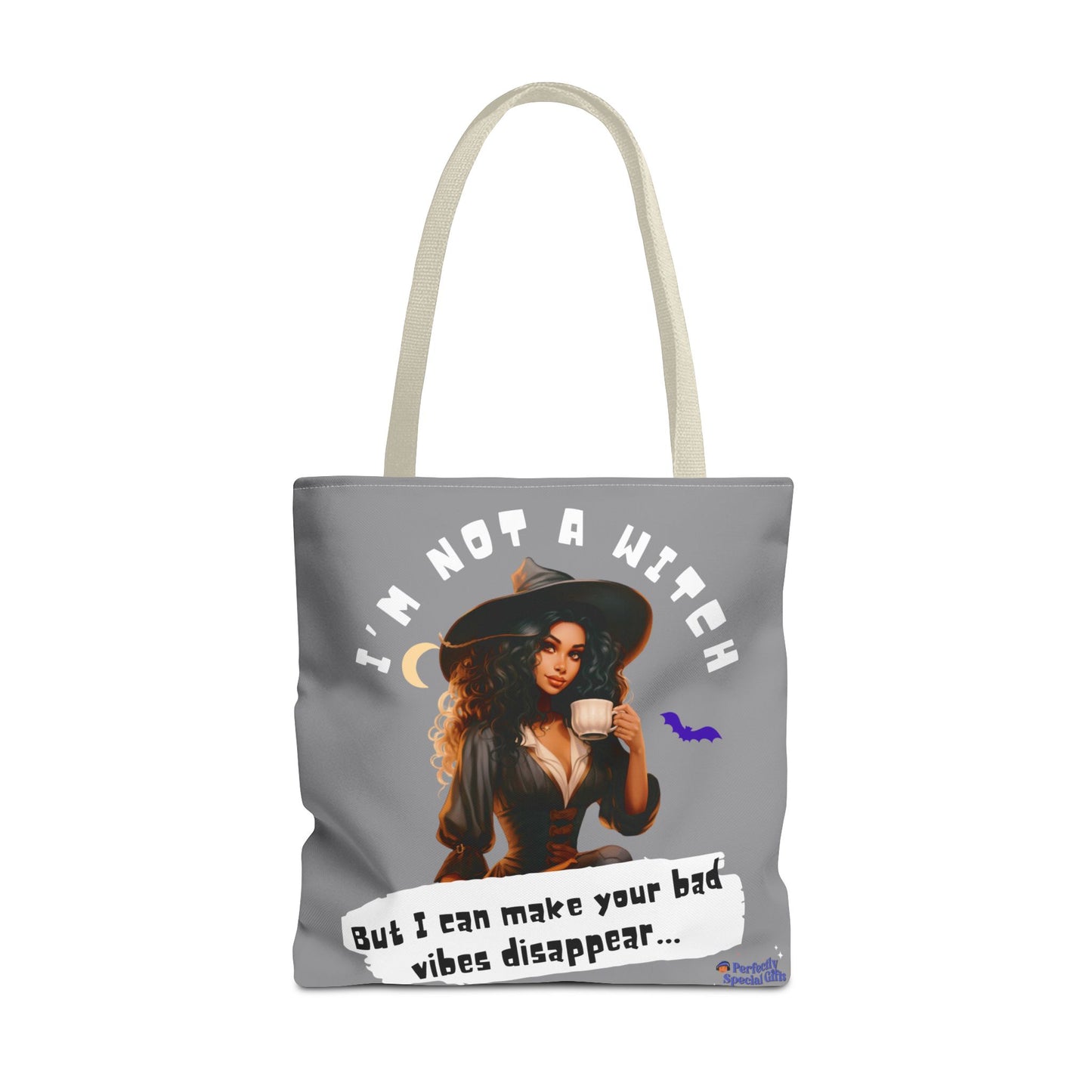 Bad Vibes Be Gone! Gray & White Tote Bag
