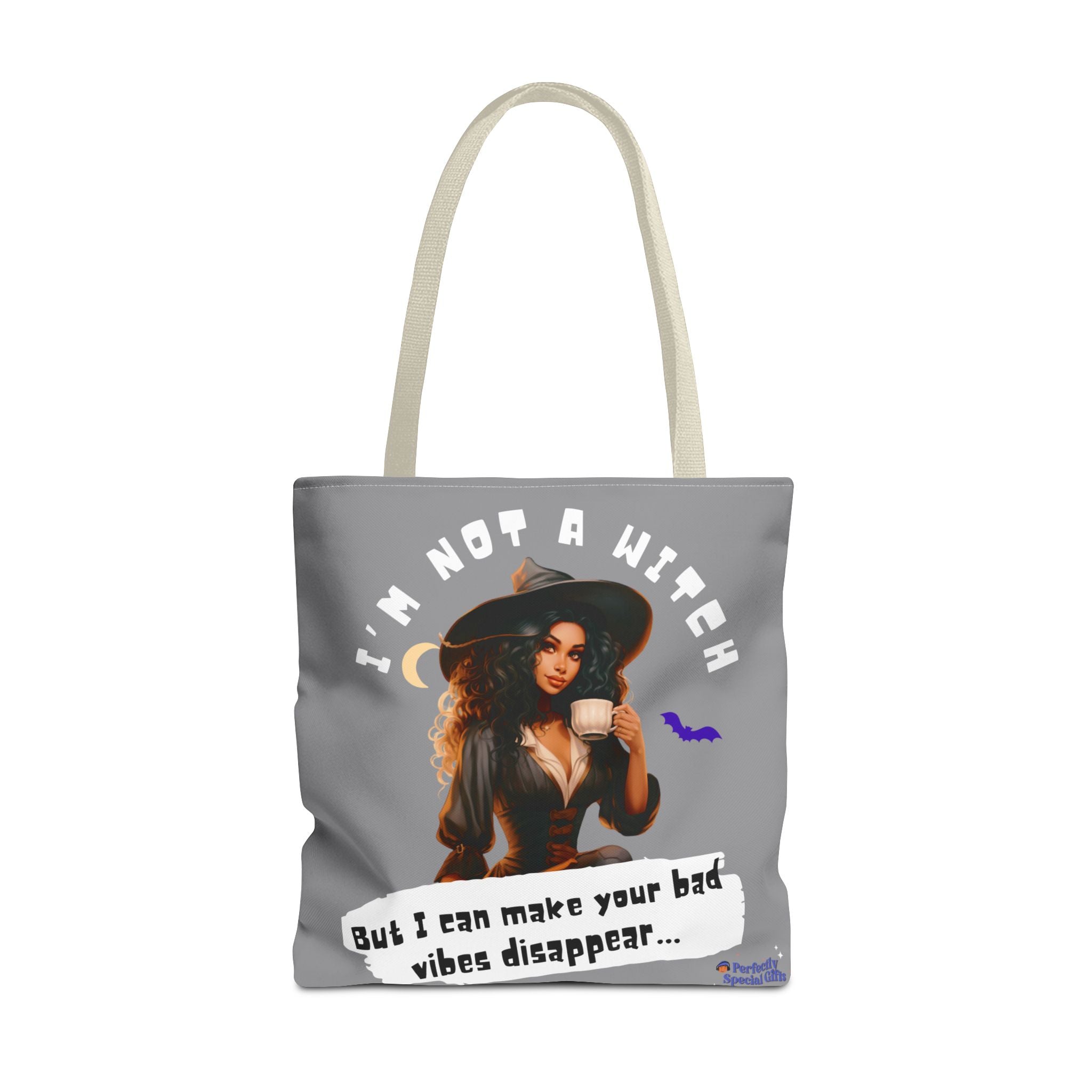 Bad Vibes Be Gone! Gray & White Tote Bag