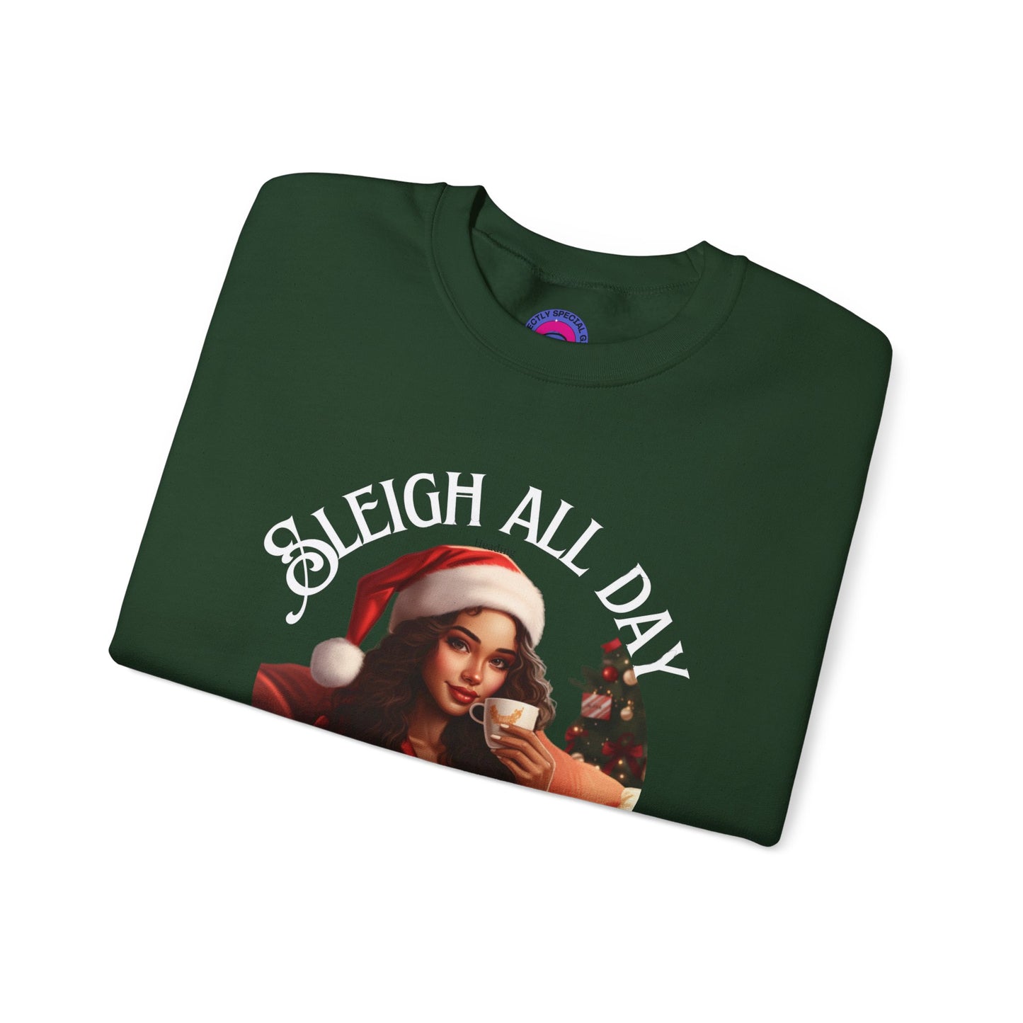 Sleigh All Day, Nap All Night Funny Christmas Sweatshirt for Moms & Caregivers
