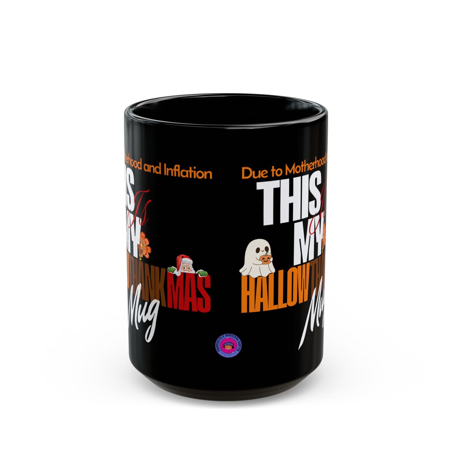 Funny Hallowthankmas Mug – Sarcastic Fall Holiday Coffee Cup for Moms (15oz)