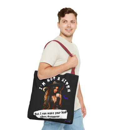 Bad Vibes Be Gone! Black Tote Bag