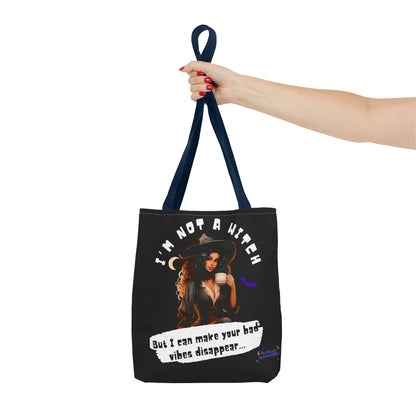 Bad Vibes Be Gone! Black Tote Bag