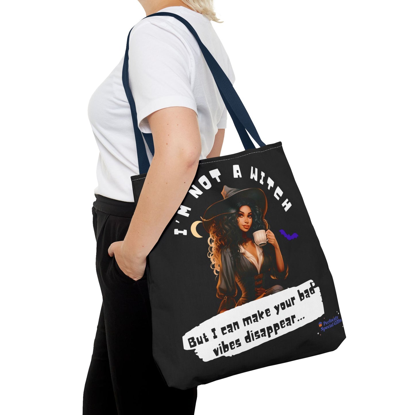 Bad Vibes Be Gone! Black Tote Bag