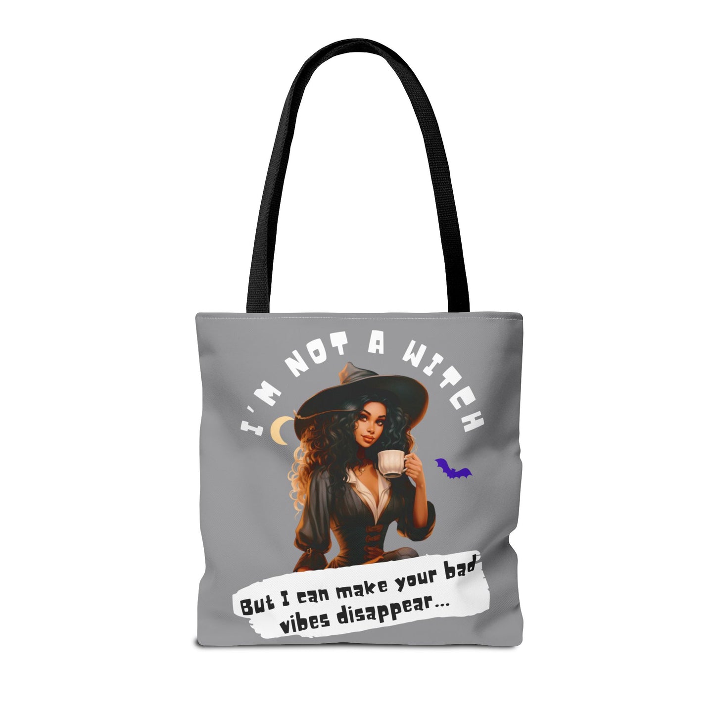 Bad Vibes Be Gone! Gray & White Tote Bag