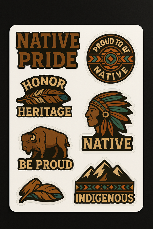 Native Pride Sticker Sheet – Honoring Heritage in Every Peel